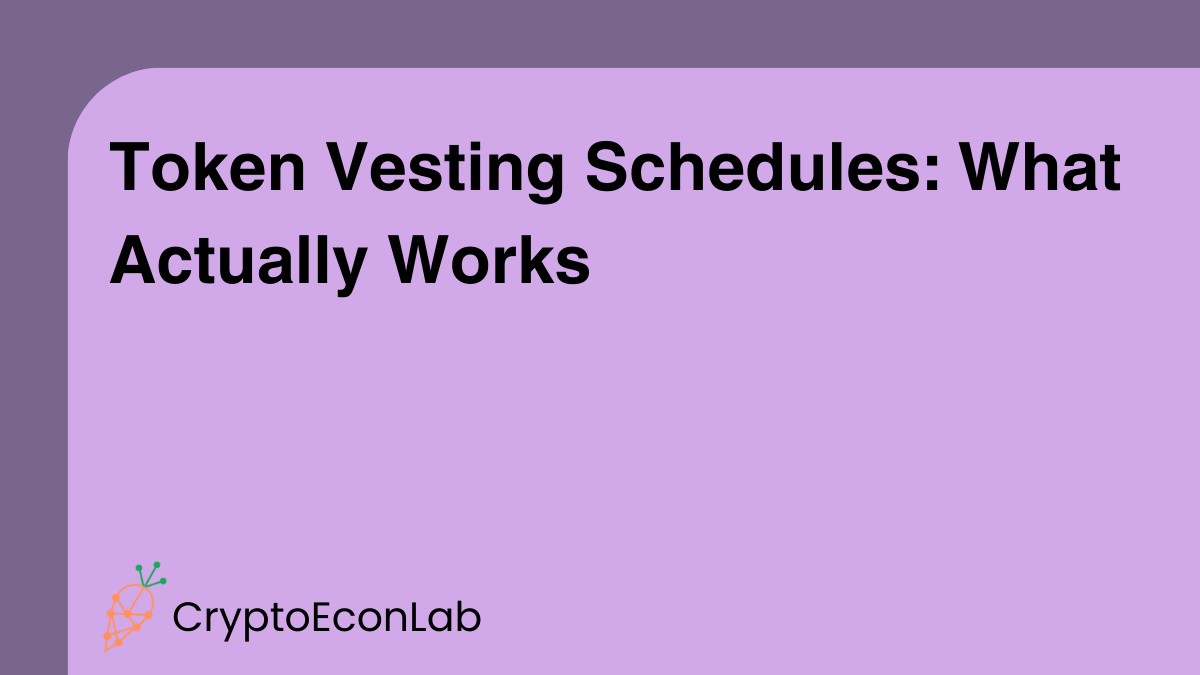 Token Vesting Schedules: What Actually Works
